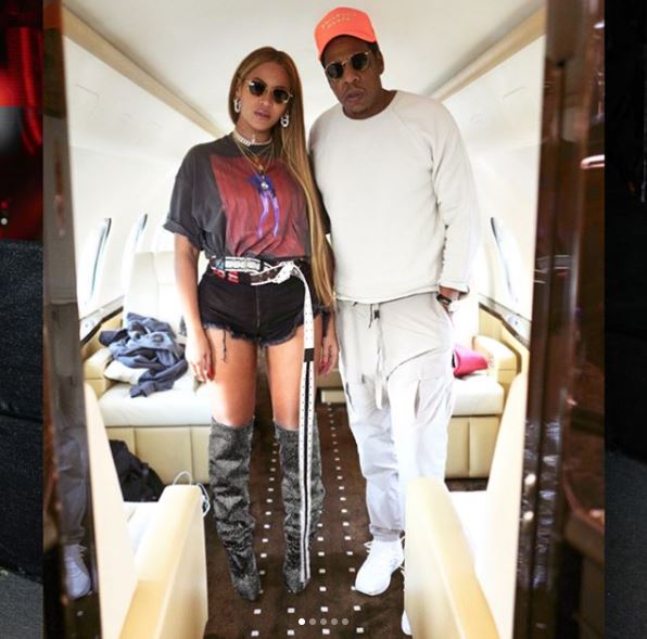 Beyoncé Models Short Shorts and $10K Saint Laurent Boots on Private Jet with JAY-Z