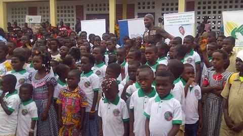 Didier Drogba dances with Ivorians as they show gratitude for the school he built for their community