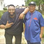 Nigerian music legend, Kollington Ayinla strikes a rare pose with his son, Big Sheff (Photos)