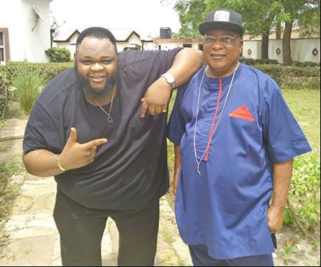 Nigerian music legend, Kollington Ayinla strikes a rare pose with his son, Big Sheff (Photos)