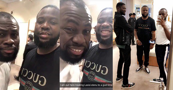 Hushpuppi Takes Lasisi Elenu On Gucci Shopping