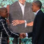 BARACK OBAMA UNVEILS HIS OFFICIAL PRESIDENTIAL PORTRAIT PAINTED BY A NIGERIAN KEHINDE WILEY