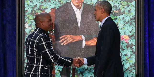 BARACK OBAMA UNVEILS HIS OFFICIAL PRESIDENTIAL PORTRAIT PAINTED BY A NIGERIAN KEHINDE WILEY