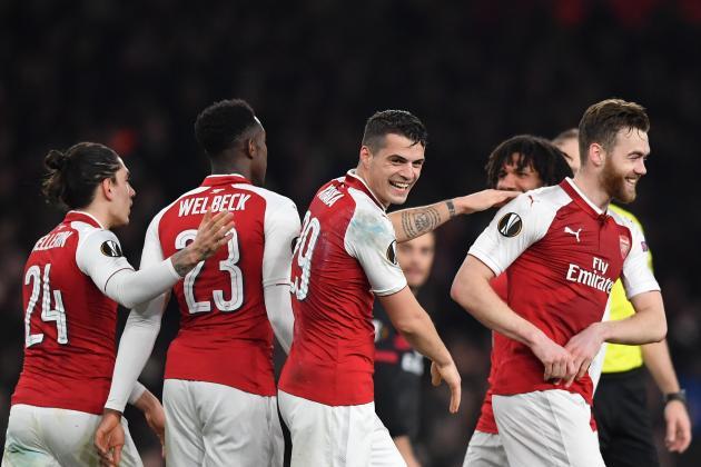 Welbeck and Xhaka Fire Arsenal To Europa League Quarter-Finals