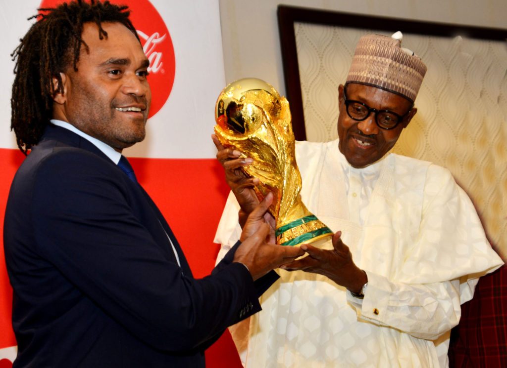 President Muhammadu Buhari receives FIFA Wold Cup trophy