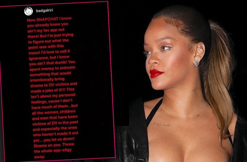Rihanna Blasts Snapchat Over Controversial Ad