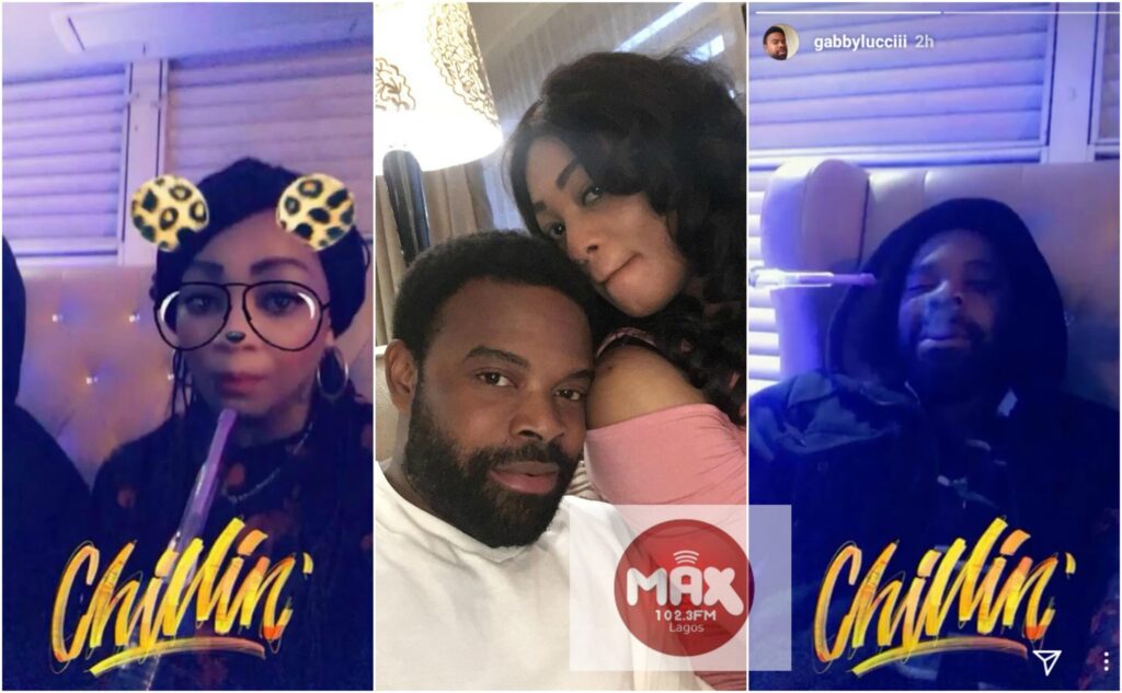 Gabriel Afolayan & Wife Chill Out As They Smoke Hookah