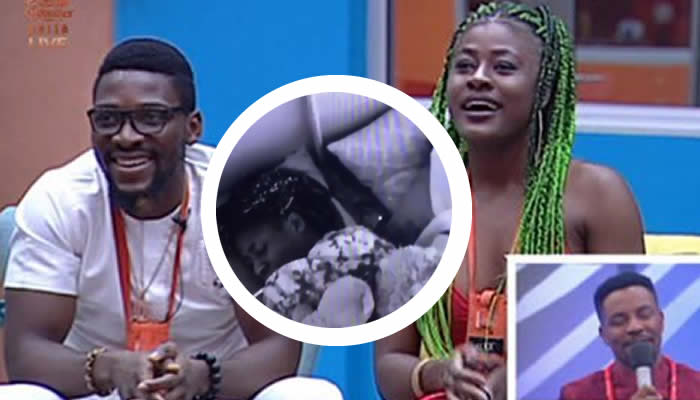 #BBNaija: Tobi and Alex caught on camera in a very “suspicious position” (Watch video)