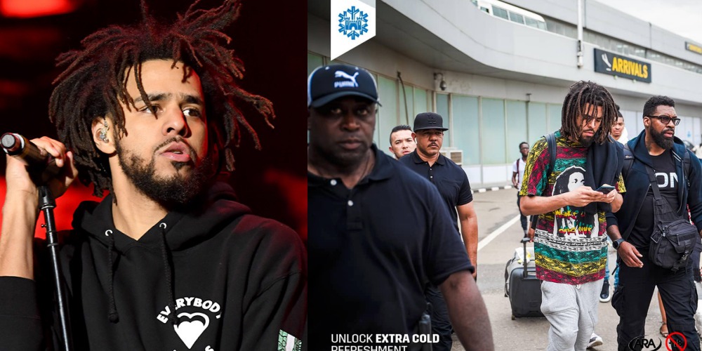 J. Cole Arrives Nigeria For 'Castle Lite Unlocks' Concert Performance