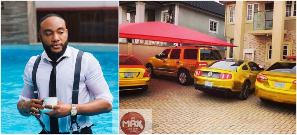 Kcee Shows Off His Gold-Painted Cars