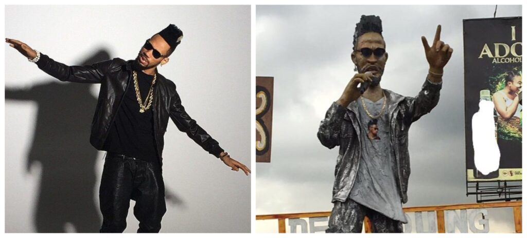 Rapper Phyno Shares A Funny Looking Photo Of A Statue Of Himself