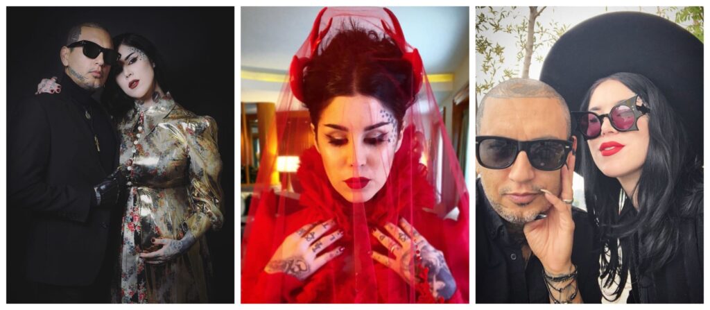 American TV Personality, Kat Von D Weds Rafael Reyes In A Red Dress With Horns