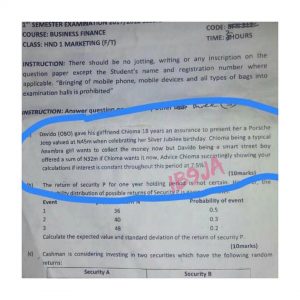 Davido And Chioma Get Featured In Yabatech's Marketing Department Exam Question