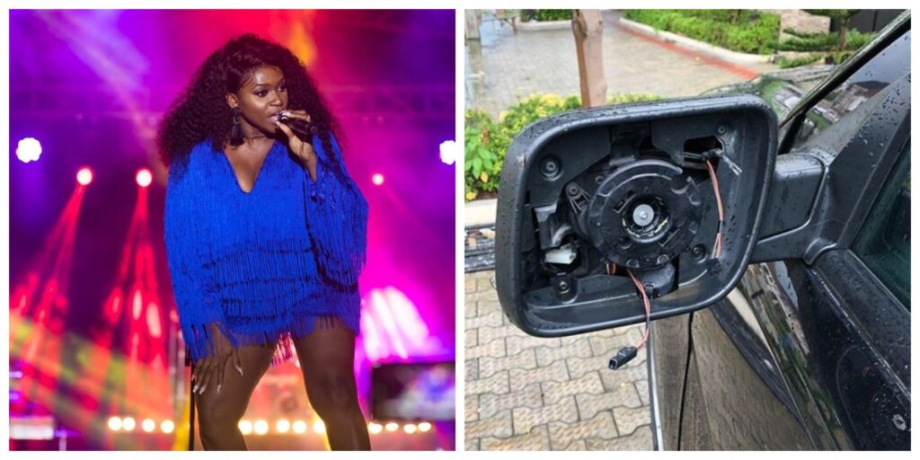 Waje Car's Side Mirror Gets Stolen In Lagos