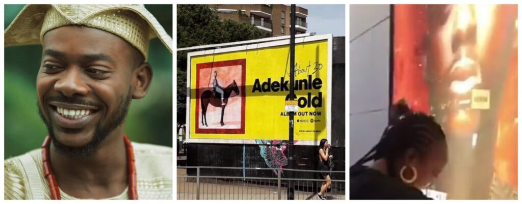 Adekunle Gold's Sister Sheds Tears Of Joy Over Brother's Poster In London