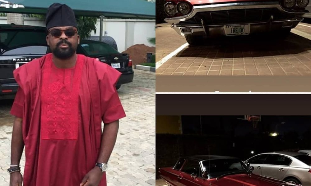 Kunle Afolayan Flaunts His Newly Acquired Vintage Car