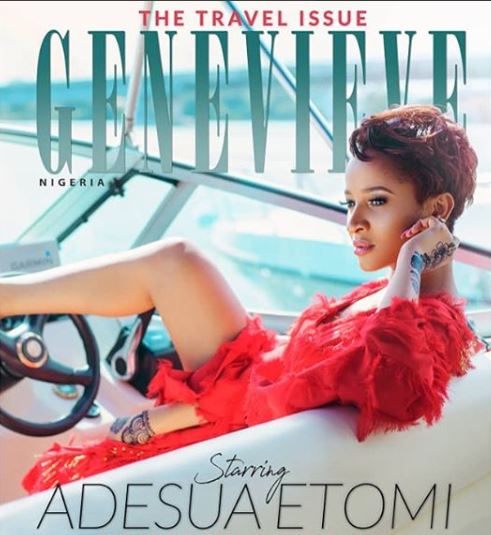 Adesua Etomi Wellington Graces The Cover Of Genevieve Magazine, Banky W Celebrates Her