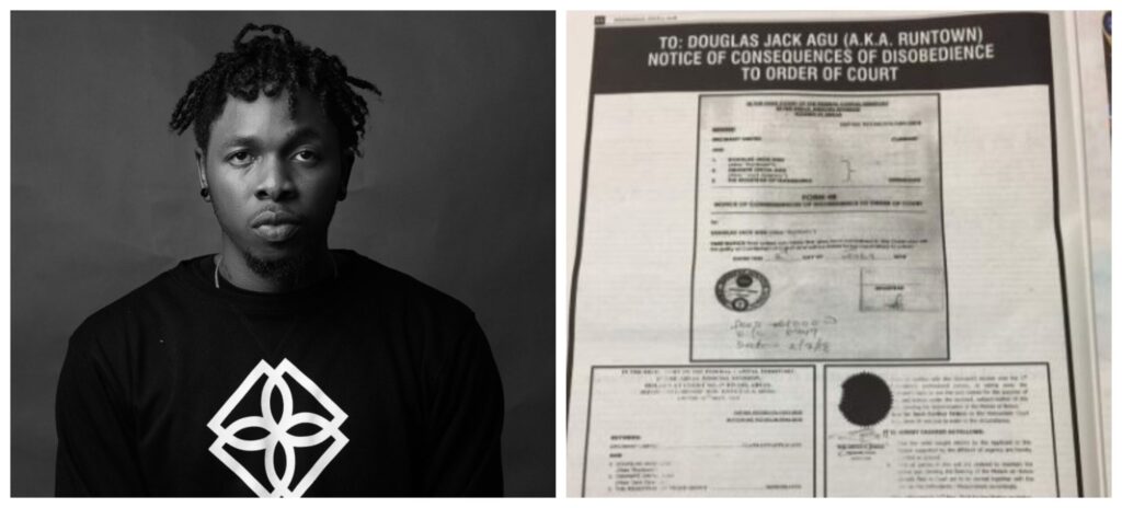 Eric Many Files Contempt of Court Case over Runtown’s New Song