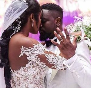 See Photos From Sarkodie's White Wedding To Longtime Girlfriend, Tracy