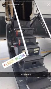 Davido’s Private Jet Finally Arrives