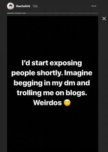 Davido's Chioma Threatens To Expose Trolls And Beggers In Her Dm