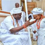 Ooni of Ife welcomes his new bride to his palace (Photos)