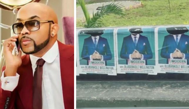 Banky W’s Campaign Posters Destroyed, Adesua Etomi Reacts