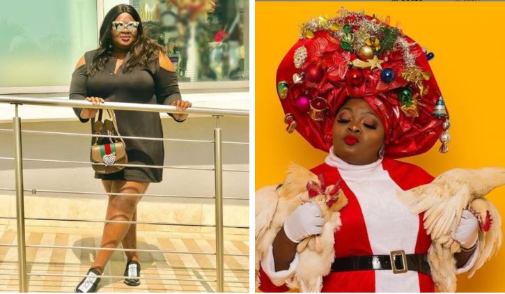 “Gele Santa” – Eniola Badmus Poses With Chickens To Celebrate Xmas