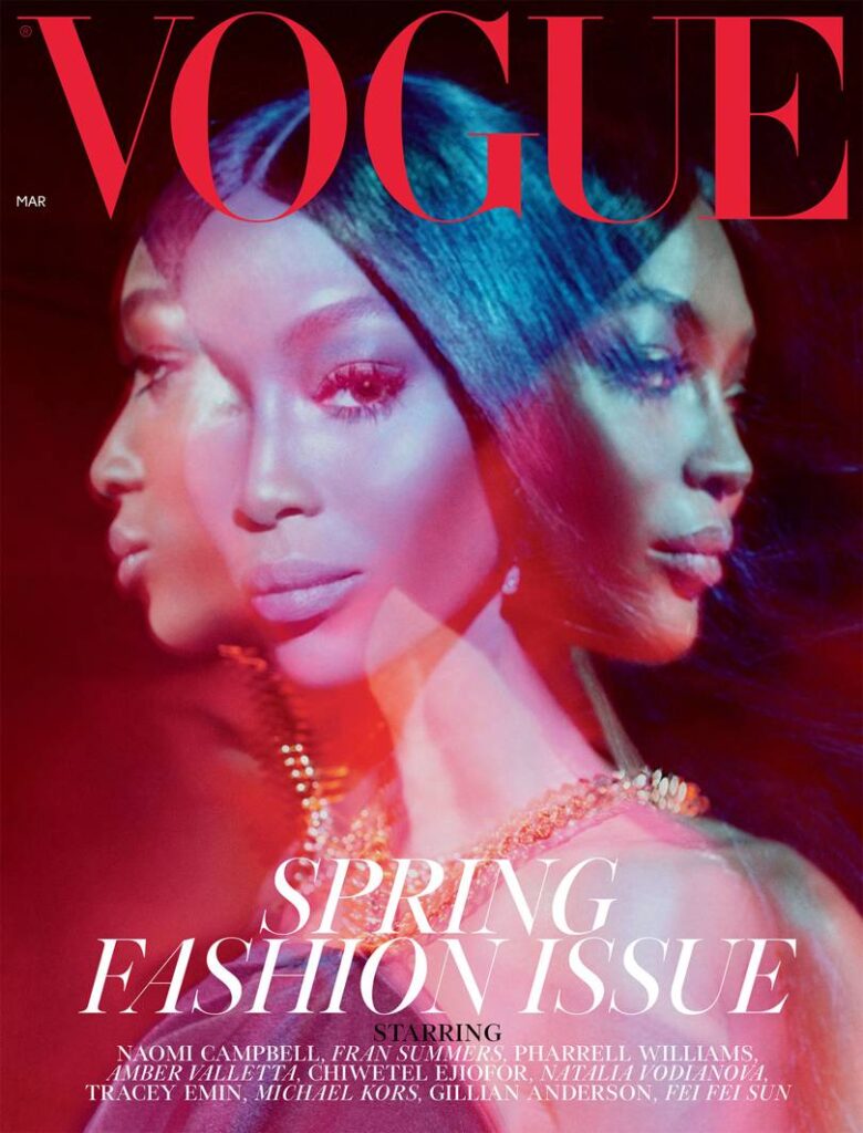 Naomi Campbell Covers The March Issue of British Vogue