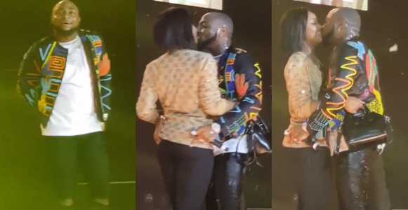 Davido And Girlfriend, Chioma Kiss Passionately On Stage -Video