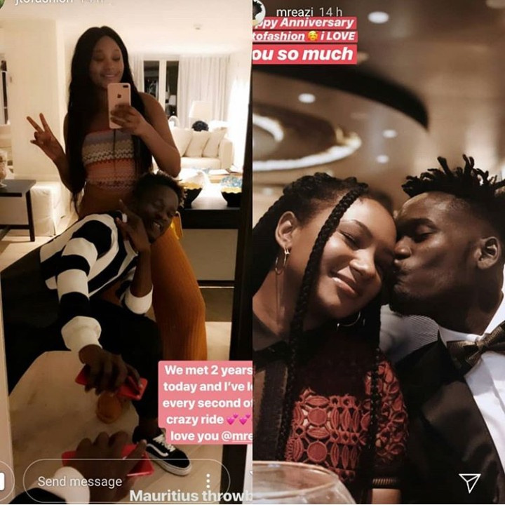 Mr Eazi And Temi Otedola Celebrates Two Years Anniversary With Loved Up Photos