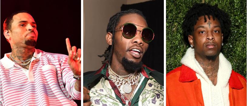 Chris Brown strikes at Offset over detained rapper 21 Savage