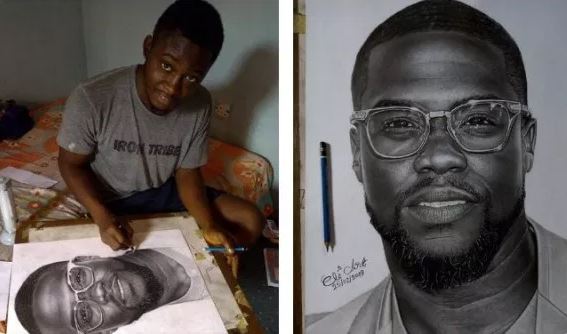 Kevin Hart Acknowledges Nigerian Boy Who Made A Drawing Of Him