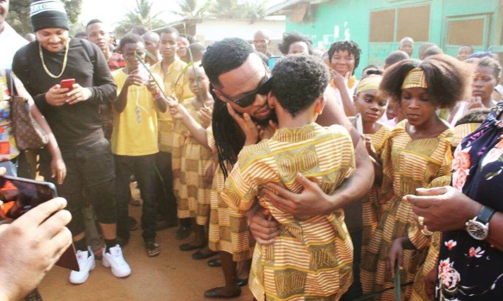 Singer Flavour opens school for the blind in Liberia