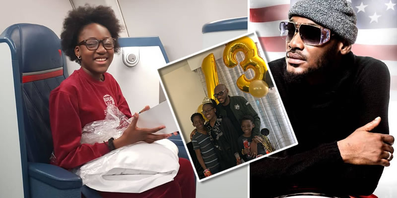 2Baba surprised daughter Ehi on her 13th Birthday