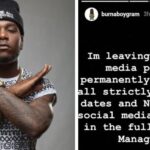 Burna Boy announces he’s leaving social media after he was called out