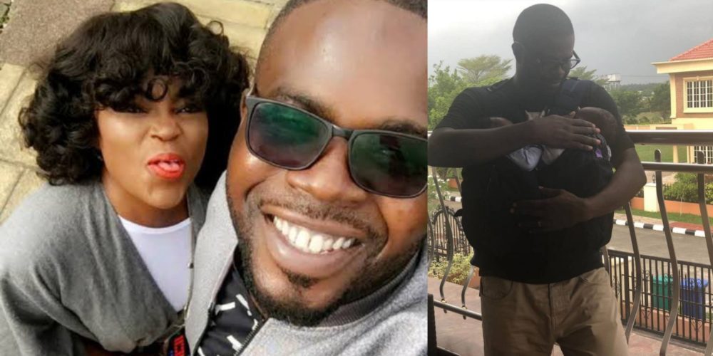 Fathers day: Funke Akindele shares lovely photos of her husband with their twin boy