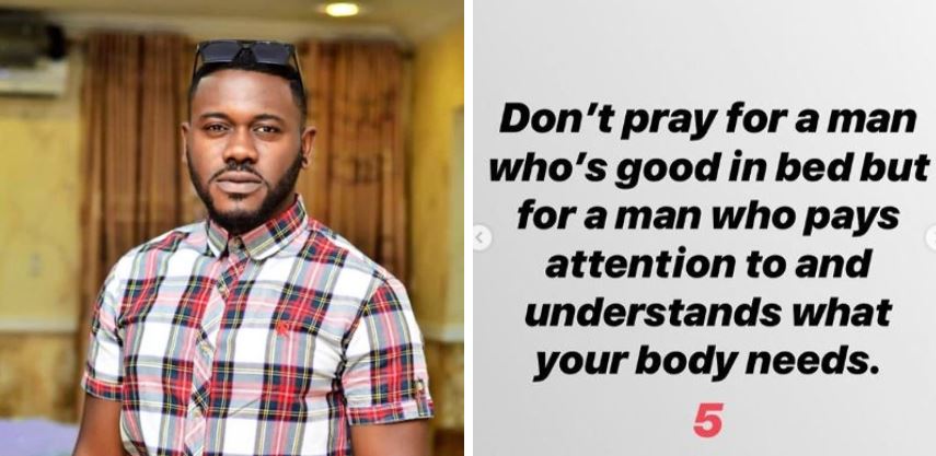 'Don't Pray For a Man Who Is Good In Bed' - Actor Deyemi Okanlawon advice to Single Ladies