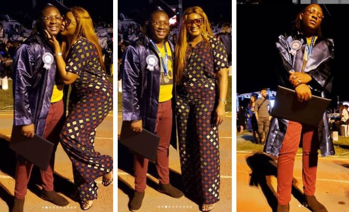 Actress Omotola jalade Ekeinde’s son, Michael Ekeinde graduates with honors