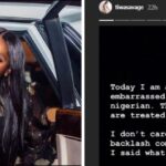 'I Am Embarrassed To Be A Nigerian' – Tiwa Savage, Shames Nigerian Men