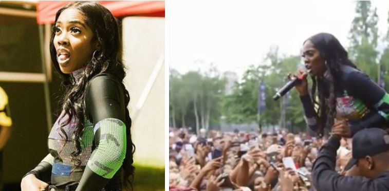 Tiwa Savage Embarrassed as She Suffered Technical Problem on Stage at the Wireless Festival in Finsbury Park, London