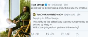 Tiwa Savage engages trolls in war of back to back words on Twitter