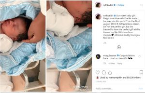 Actress Ruth Kadiri shares first photos of her newborn daughter