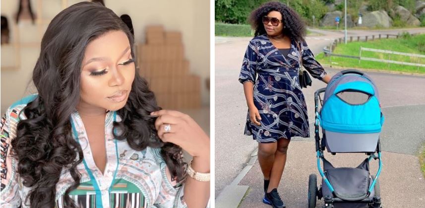 Ruth Kadiri steps out with her baby Reign for a stroll (photos) 