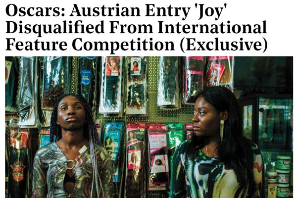 Another Nigerian theme movie 'Joy' has been disqualified from Austria's entry of international feature film competition of the Oscars2020