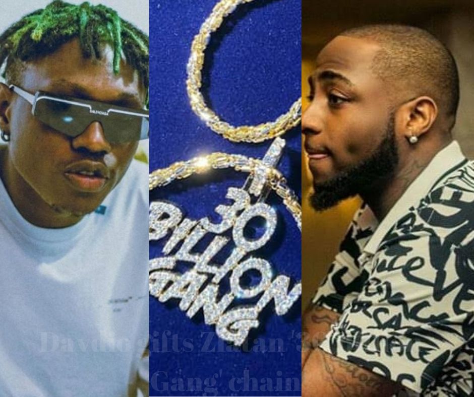 Zlatan Ibile in shock as Davido puts N15million chain on his neck (Video)