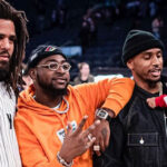 Davido pictured with US music artists, Trey Songs and J-Cole