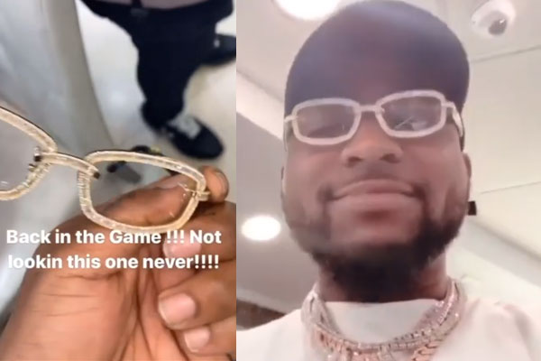 Davido splashes thousands of dollars on a new set of jewelries after his $12,500 glasses went missing