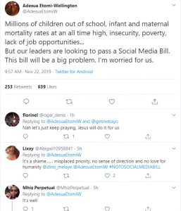 Nollywood actress Adesua Etomi-Wellington expresses her concern over the social media bill