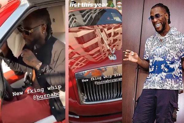 BurnaBoy adds a Royce Rolls Dawn worth about $350,000 to his fleet of cars